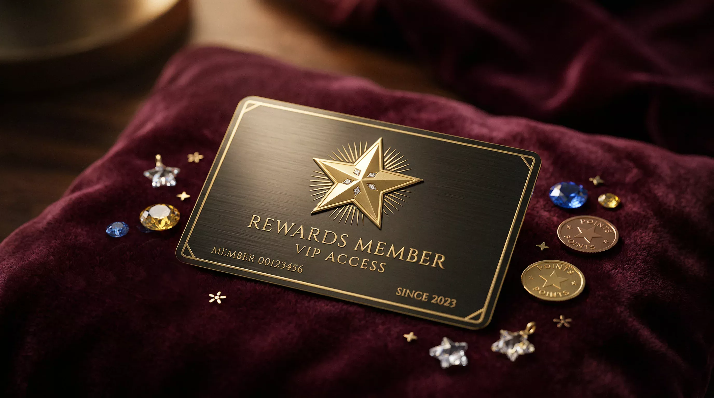 Treue-Programm-Karte mit Punkten und Belohnungen