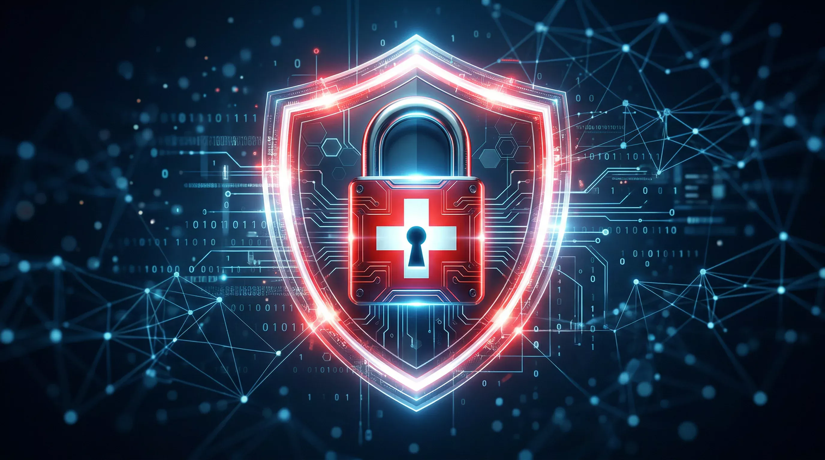 Sicheres Schloss-Symbol mit Schweizer Flagge und digitalem Schutzschild